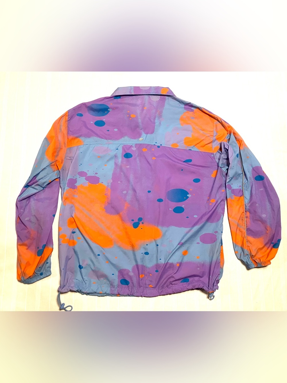 Fabletics Oversized Flyweight Windbreaker Jacket Purple Orange Splash - Medium - Picture 6 of 6